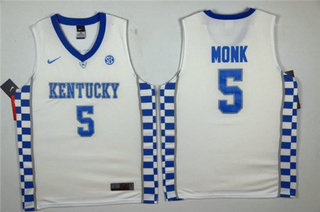 Maillot De Basket NCAA Kentucky Wildcats Buddhist monk 5 Blanc